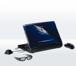 ASUS G51J 3D (din spate) alaturi de ochelarii 3D