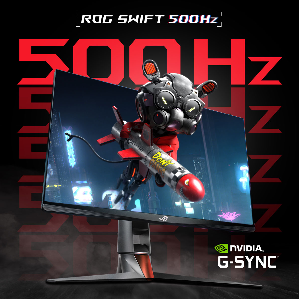 ROG Swift 500Hz cu NVIDIA G-SYNC și Reflex